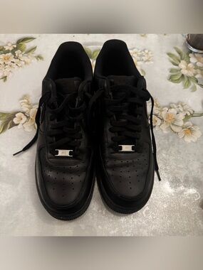 Nike Air Black Leather Sneakers - Classic Low-Top Size 12